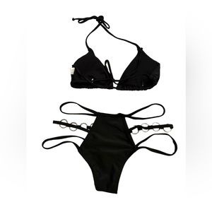 ZAFUL Sexy black triangle string bikini set size medium NWT